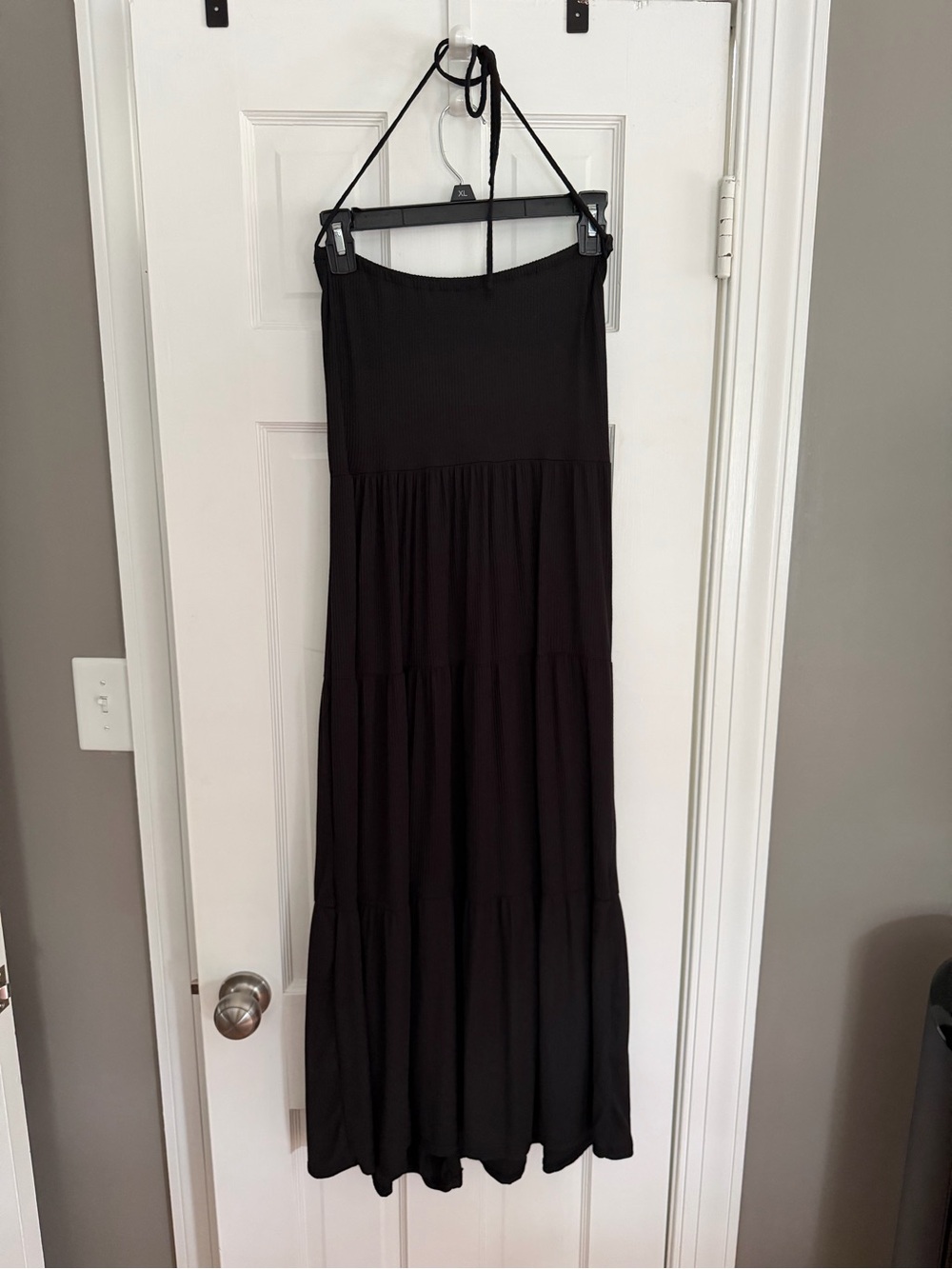 See You Monday Black Tiered Maxi Dress Skirt